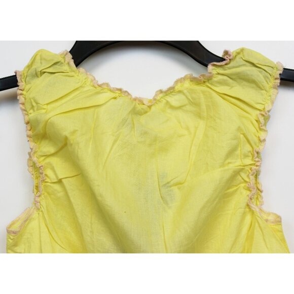 Beetlejuice London Yellow Tank Top Girls sz 10 Summer Flower Ruffle Ribbon Light - Picture 7 of 8